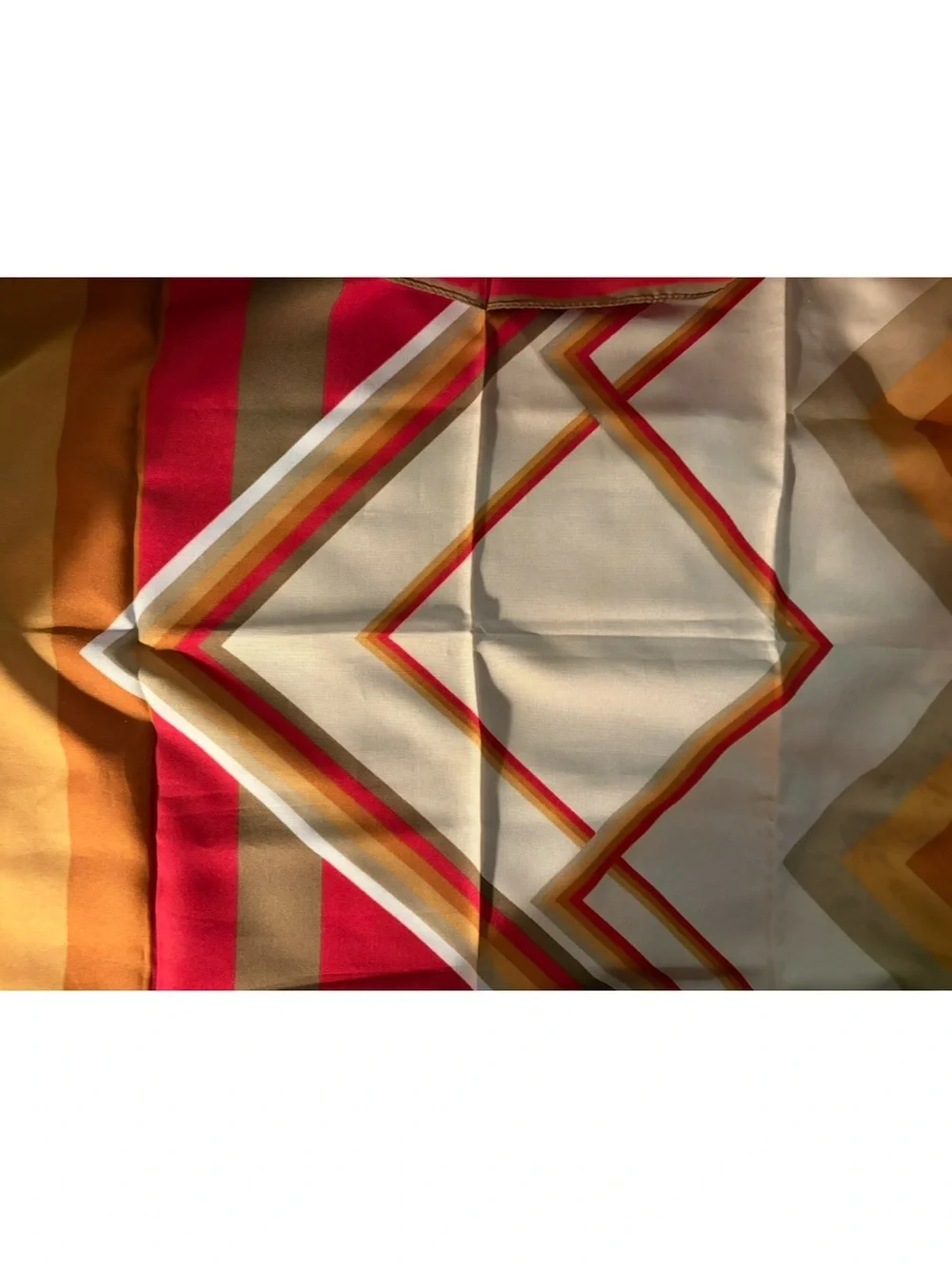 New Italian Multi-Color Striped Women's Scarf - Red, Cream, Tan